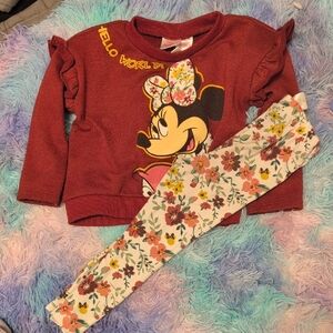 Disney Red and White Minnie Mouse Kids Matching Set